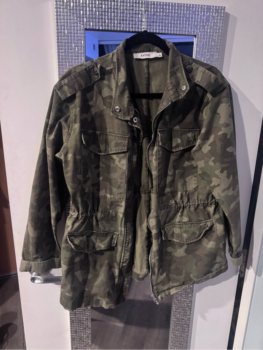 JustFab Olive Camo Utility jacket